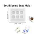 Translucent square bead silicone mold with 6 holes for DIY jewelry making resin crafts - 6-Cavity Cube with Hole (12mm)