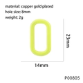 Technical drawing of neon yellow oval pendant showing dimensions 23x14mm and 8mm hole - Fluorescent Yellow