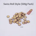 Miniature 1cm egg roll polymer clay slices for DIY crafts and slime making accessories - 1cm Egg Roll / 500g/Pack