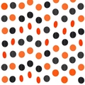 Decorative paper garland featuring alternating orange and black polka dot round discs - 4 Meters / Black Orange Circles