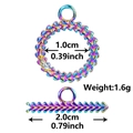 Regenbogen-Edelstahl-OT-Knebelverschluss-Set mit strukturierter Oberfläche für DIY - Regenbogenfarben