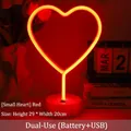 Red heart LED neon sign lamp with round base for romantic home desk decoration - Small Heart Red Light