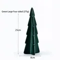 Deep green flocked ceramic Christmas tree 25cm minimalist Nordic style desk decor - Large Green Four-pointed (275g)