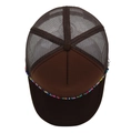 Brown trucker cap with colorful bead chain and breathable mesh panels for summer - M (56-58cm) / Coffee