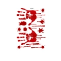 Detail of SQ902 Halloween blood handprint and splatter wall sticker on white background - Bloody Hand Stickers (902)