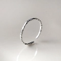 Minimalist irregular hammered texture open ring in silver finish for women - Hammered Pattern / Silver