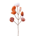Handcrafted copper wire money tree branch with natural orange agate stones - 15CM / Red Agate