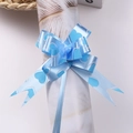 Light blue gift bow with heart pattern print for festive ribbon packaging decoration - Light Blue Heart