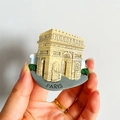 3D resin fridge magnet featuring the Paris Arc de Triomphe landmark with green accents - (53) Arc de Triomphe France