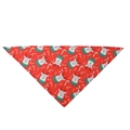 Red Christmas cotton pet bandana with reindeer and candy cane patterns for dogs - Red Background Christmas Deer Style 1