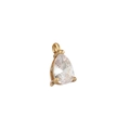 Detailed view of water drop shape cubic zirconia pendant in gold plated setting - Clear White