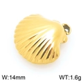 Golden shell-shaped stainless steel charm pendant for summer beach jewelry DIY 14mm 1.6g - Gold Shell (KLJ9911-Z)