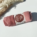 Pleated cotton viscose bubble shawl in dusty rose color with elegant paper packaging - Style #91