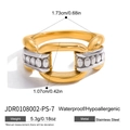 Two-tone 18K gold plated stainless steel hollow chain ring with waterproof features - Starburst Stackable Style-Size 7 (JDR0108002-PS-7)