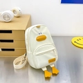 Mini zaino per bambini bianco crema con design creativo a papera 3D in tela resistente - Bianco avorio
