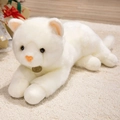 Peluche realistico di gatto persiano bianco con pelo lungo e medaglietta dorata TOY - 45cm