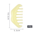 Pale yellow wide-tooth massage comb for scalp and body, 10.5cm x 5.3cm, 47g weight - Cream