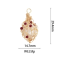 Ciondolo occhio del diavolo con perla e filo dorato, altezza 29,4 mm e peso di 3,8 grammi - DZ-1320 Perla Avvolta nel Filo Perlina Rossa