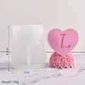 Siliconen mal letter L met rozen voor DIY kaarsen, maat 8,3x7cm, gewicht 126g - Letter L - Hart Bloem Kolom / Wit
