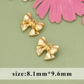 Golden 18k plated bow pendant with sparkling cubic zirconia stones for DIY jewelry - ME5601A - Gold Bow Knot - 1pc