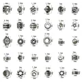 Mixed 30pcs Antique Silver Spacer Beads 12.8g