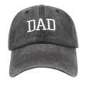 Vintage washed cotton baseball cap in charcoal grey with white DAD embroidery on front - Washed DAD Black Grey