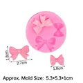 Rosa Silikonform mit drei verschiedenen Schleifendesigns für Fondant und DIY-Tonprojekte - Stil 4 Mehrere Größen Rund Rosa