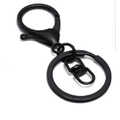 Detail of black alloy lobster clasp with swivel ring and keyring for DIY accessories - Swim Black