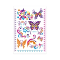 Fluorescent gold butterfly and floral temporary tattoo stickers QMYG10 for arms and face - Fluorescent QMYG-010