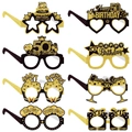 Set di 8 occhiali neri e oro per il 50° compleanno con glitter per foto ricordo party - 50° compleanno