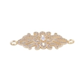 Exquisite gold-plated flower connector with clear zircons for jewelry making - Gold Vintage Floral Micro-Pave (L0382-A)