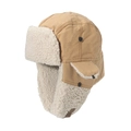 Gorro de aviador caqui con forro de lana de oveja blanca y orejeras para el invierno - M (56-58cm) / Amarillo