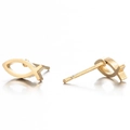 Golden stainless steel Jesus fish stud earrings set on a clean white background - Gold-tone Small Fish Shape (393 Gold)