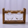 Heart Double Bottle Retro Wood Stand