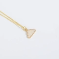 Sweet golden necklace featuring a white pearlescent cloud pendant in a minimalist style - White Cloud Style