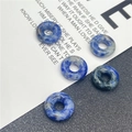 Blue marble texture natural sodalite donut spacer beads for jewelry making - Sodalite/Blue Spot Stone 1PC