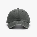 Classic washed cotton baseball cap in dark grey with adjustable six-panel design - Dark Green