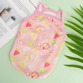 Pink pet summer vest featuring colorful fruit patterns on breathable mesh fabric - XS / Pink Mixed Fruit