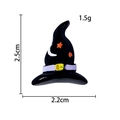 Detail view of resin black wizard hat charm with size dimensions and 1.5g weight - Black Witch Hat