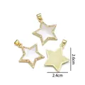 Ciondolo a stella dorato con madreperla, perle e zirconi, 2,6 cm x 2,4 cm - Forma a Stella Madreperla