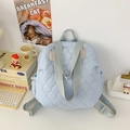 Zaino trapuntato azzurro di grande capacità con morbida trama geometrica da donna - Blu