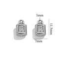 Silver letter O stainless steel charm with dimensions of 11.5mm height and 7mm width - Steel Color Letter O