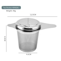 Silver 304 stainless steel tea strainer with silicone lid and dimensions for ER02B-2 - Uneven Handles Tea Strainer (YR2123-5)