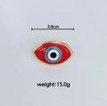 Bague réglable en émail rouge œil protecteur, largeur 3,8 cm et poids de 15,0 g - Bague / 3.8cm Large / Rouge