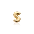 Ciondolo a lettera S dorata 3D stile bubble per collane personalizzate fai-da-te - Lettera S Dorata (Senza Catena)