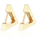 Minimalistische goldene geometrische Dreiecks-Creolen mit mattem Metall-Finish für Damen - Dreieck / Gold