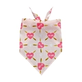 Detailed view of pink Valentine pet bandana with My Love text and heart pattern - One Size / Pink My Love Bandana (QRSJ007)
