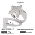 Silver star-shaped stainless steel ring engraved with BLESSING lettering in silver - US 7 / Silver Blessing Star Engraved Style (JDR0103056-S)