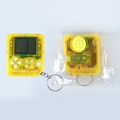 Mini handheld Tetris game console keychain in transparent yellow with packaging - Transparent Yellow