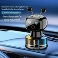 Smart car aromatherapy robot in black piano finish with heart LED and liquid glass tank - Smart Robot Black / Gardenia